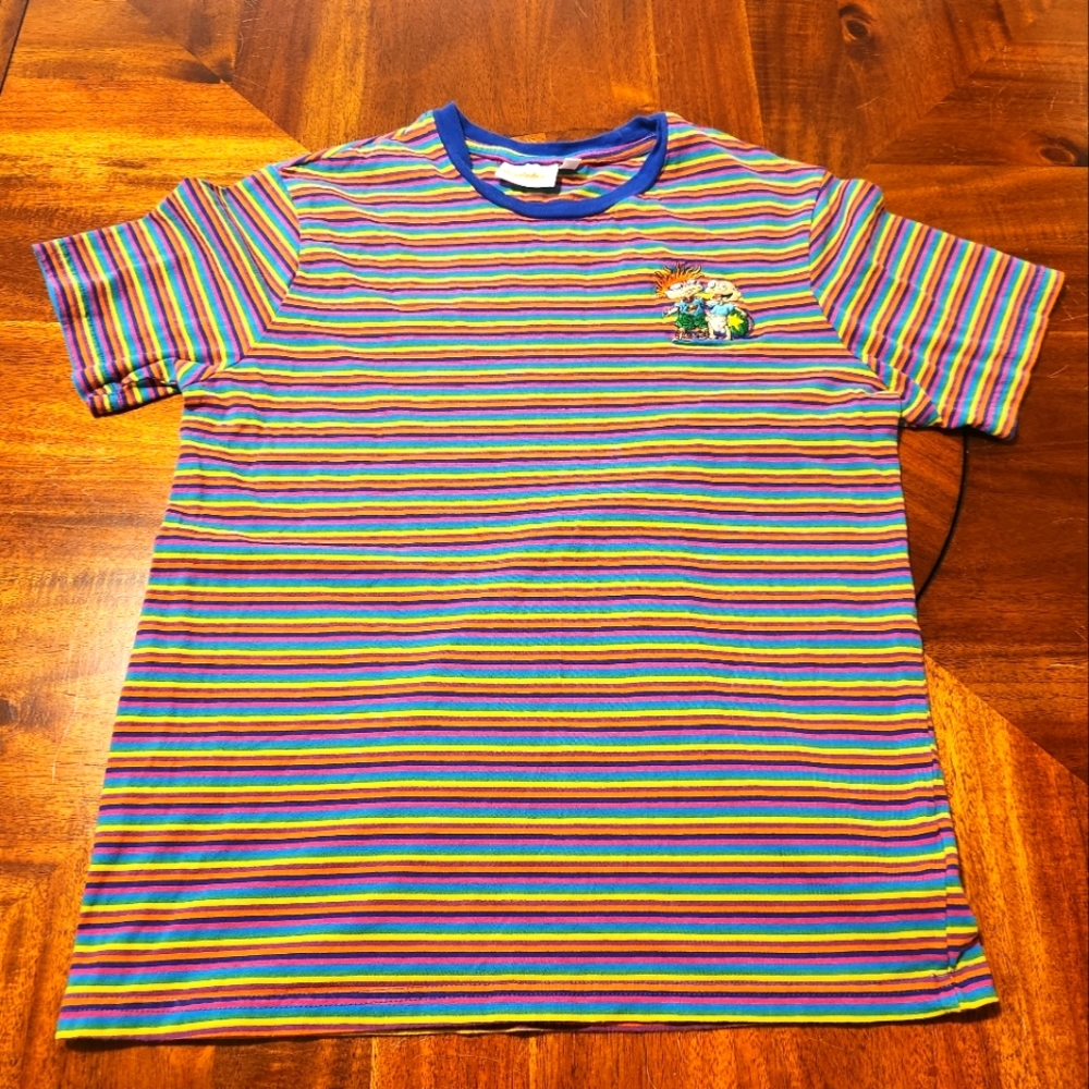 Nickelodeon Rugrats Multicolored Striped Tee Women's Size Small - Picture 6 of 8